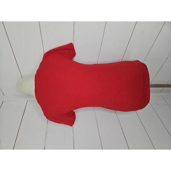 J Crew Slub Cotton Tee small red short sleeve v neck tee shirt - Picture 2 of 4